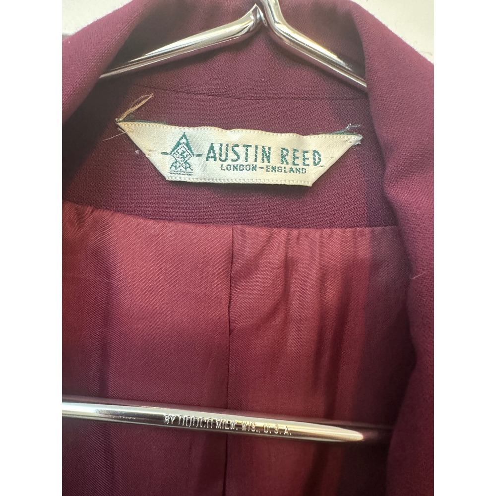 Austin Reed London Vintage Double Breasted Blazer Plum Burgundy Womens 14 - Picture 7 of 9
